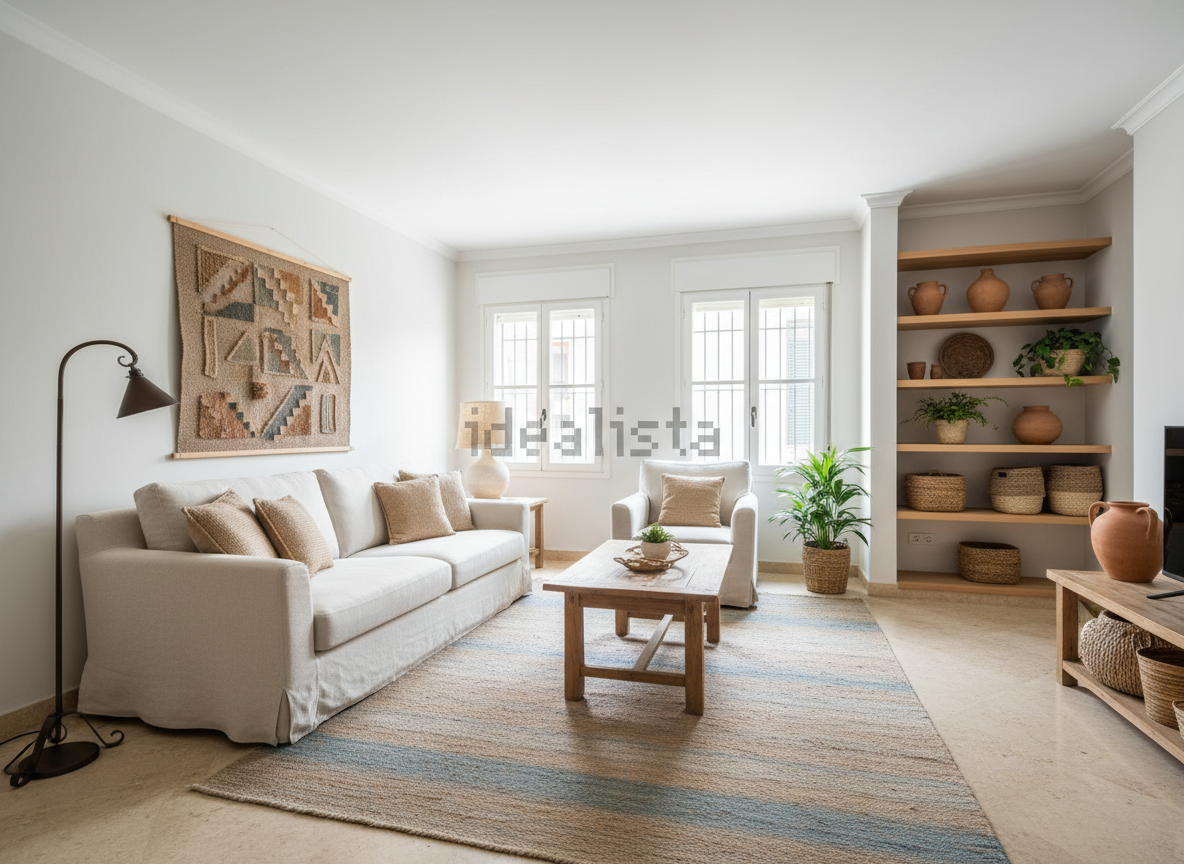 Salón luminoso de una vivienda en venta en Martorell